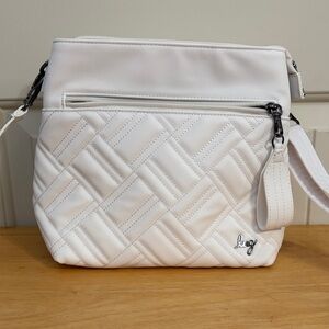 Lug Quilted Ivory Crossbody Bag White luxe